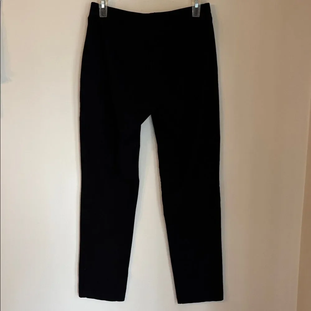 Eileen Fisher Classic Black stretch comfort office work casual pull on Pants SM
